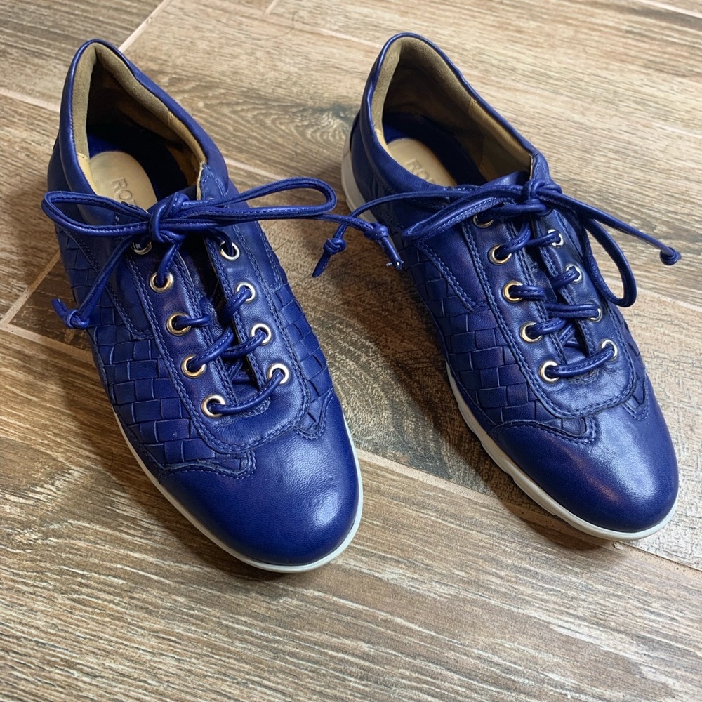 Robert Zur bright blue leather sneaker